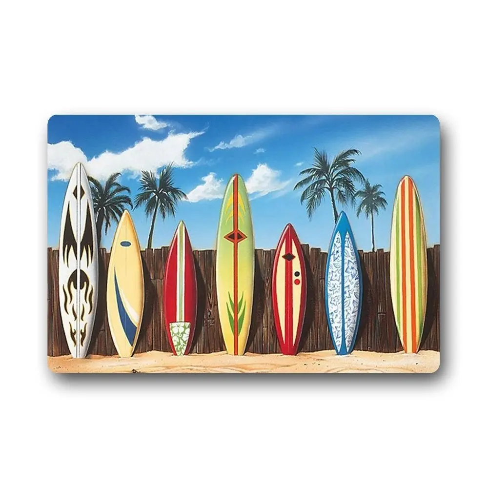 Personalized Hawaii Surfboard Floor Mat Doormat Indoor & Outdoor (23.6