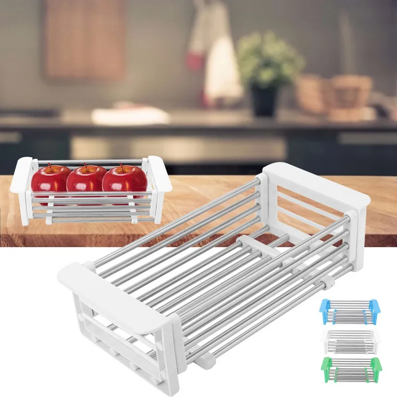 

Retractable Drainer Rack Adjustable Multipurpose Over Sink Foldable Rack Dish Drying Drainer Fruits And Vegetable Rinser