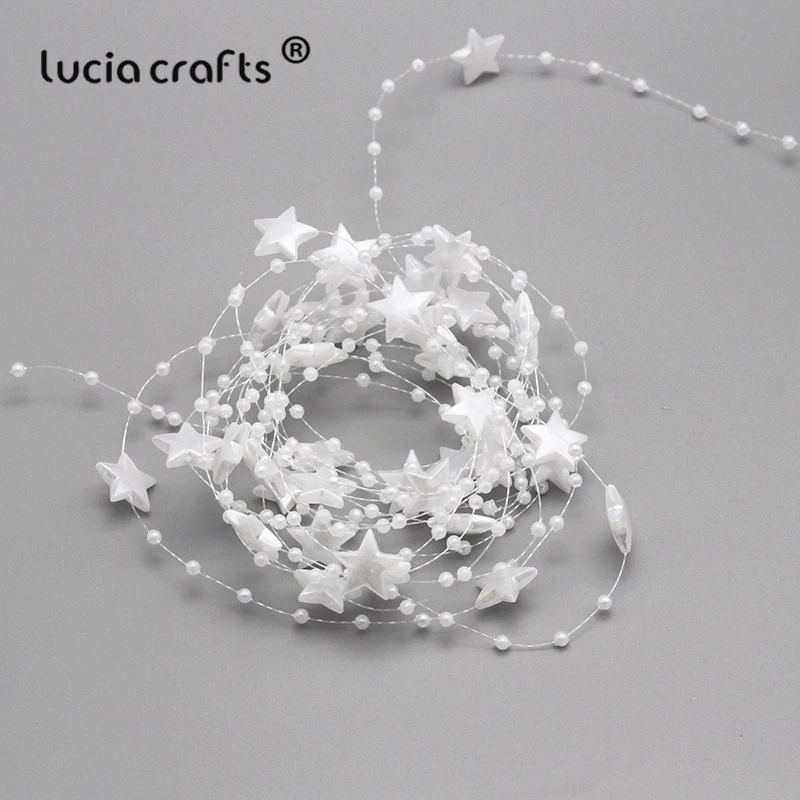 Lucia Crafts 5 м/лот 15 мм ABS цвета слоновой кости/белая звезда имитация жемчуга с плоской задней частью отделка бисер DIY Свадебные украшения для дома поставка C0404