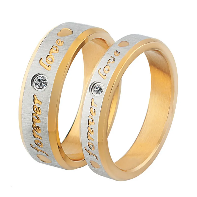 FIVETWOO Titanium Steel Forever Love Wedding Bands Lovers' Rings Price