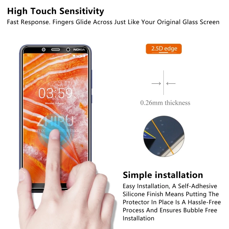 Закаленное стекло для Nokia 3,1 Plus Защитное стекло для экрана 2.5D 9H Премиум Закаленное стекло для Nokia 3,1 Plus защитная пленка