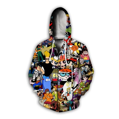 PLstar Cosmos Fashion men hoodies 90s Cartoon Gang Character collage 3D Printed Hoodie Unisex streetwear Hooded Sweatshirt - Цвет: color as the picture