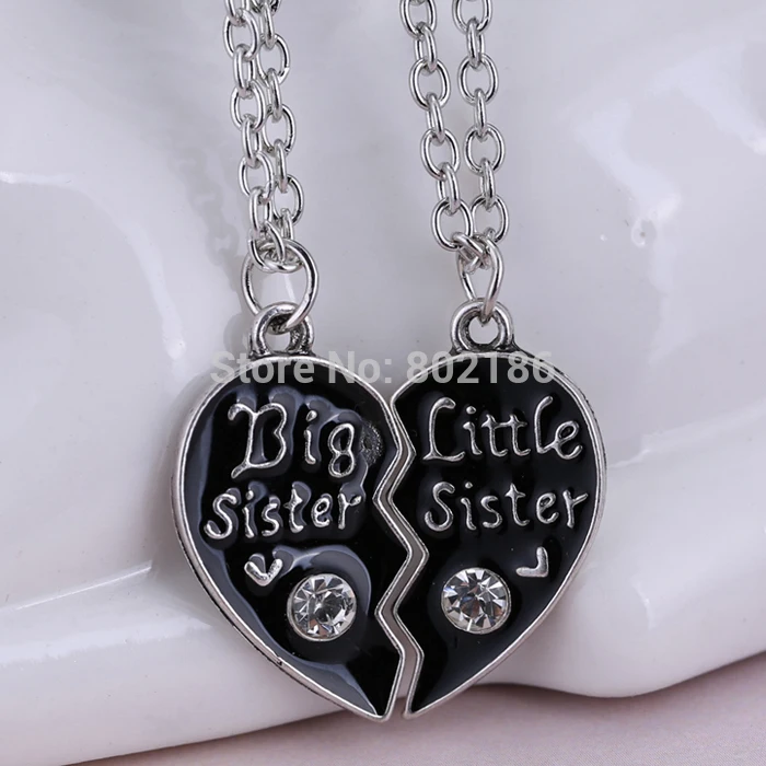 2P сестер кулон ожерелье разбитое сердце головоломка ювелирные изделия уникальные персонализированные подарки Подвески Пара Ожерелье s для сестры