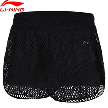 Li-Ning женские тренировочные спортивные шорты 87% полиэстер 13% спандекс свободные гибкие дышащие спортивные шорты AKSN052 WKD589