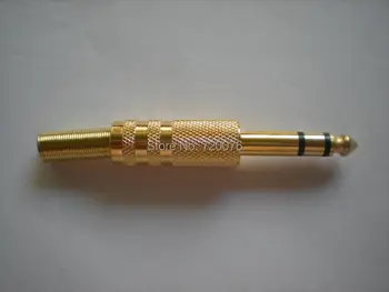 

12 pcs 6.35mm Stereo Audio Plug Gold Plated with Spring