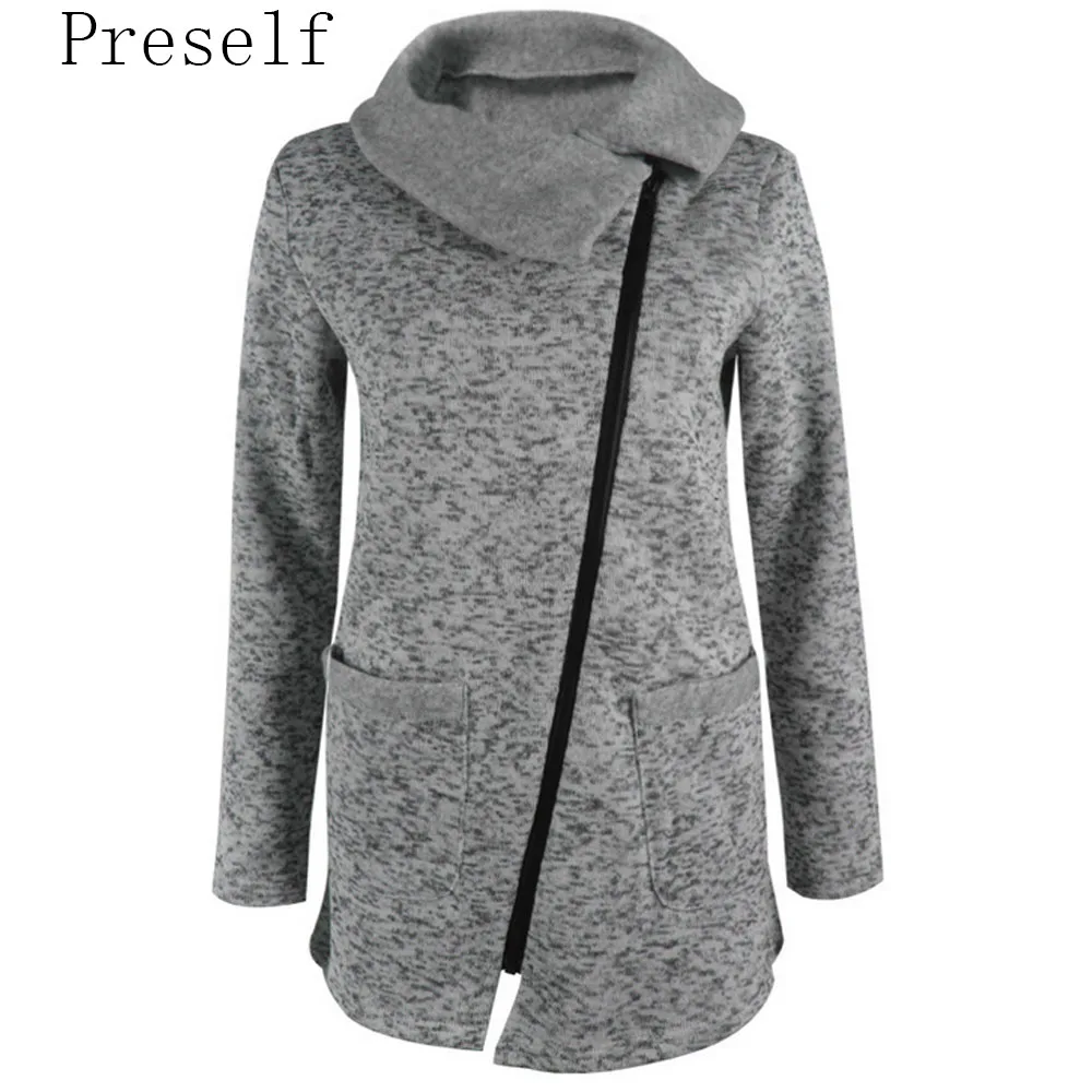 Women Autumn Winter Clothes Warm Fleece Jacket Slant