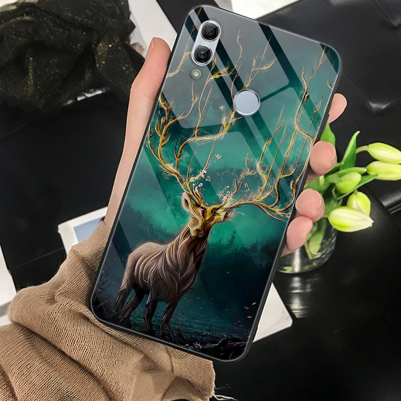 Чехол для Huawei Honor 10 Lite чехол с милым рисунком жесткий стеклянный накладка бампер