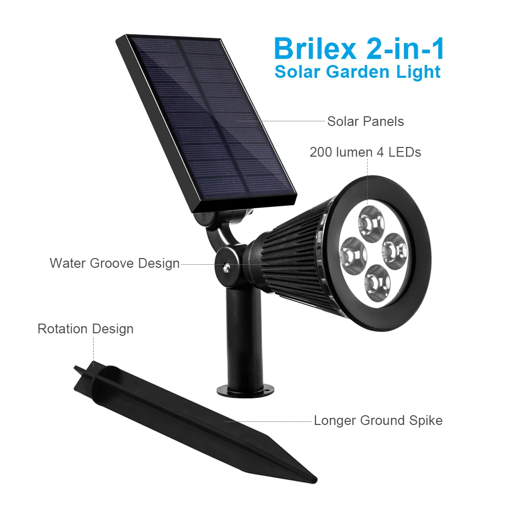 BRILEX Светодиодная лампа черный IP65 ABS 5V сад открытый Солнечный свет на открытом