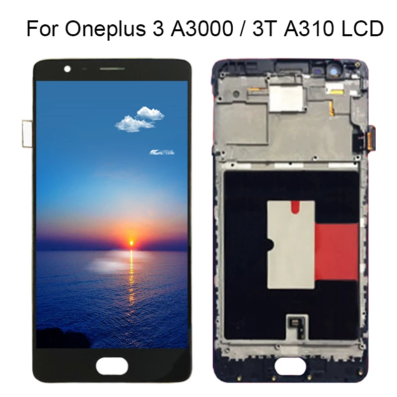

100% Tested For Oneplus 3 Lcd Screen For Oneplus 3T LCD Display With Frame Replacement For Oneplus 3T A3010 A3000 A3003 5.5inch