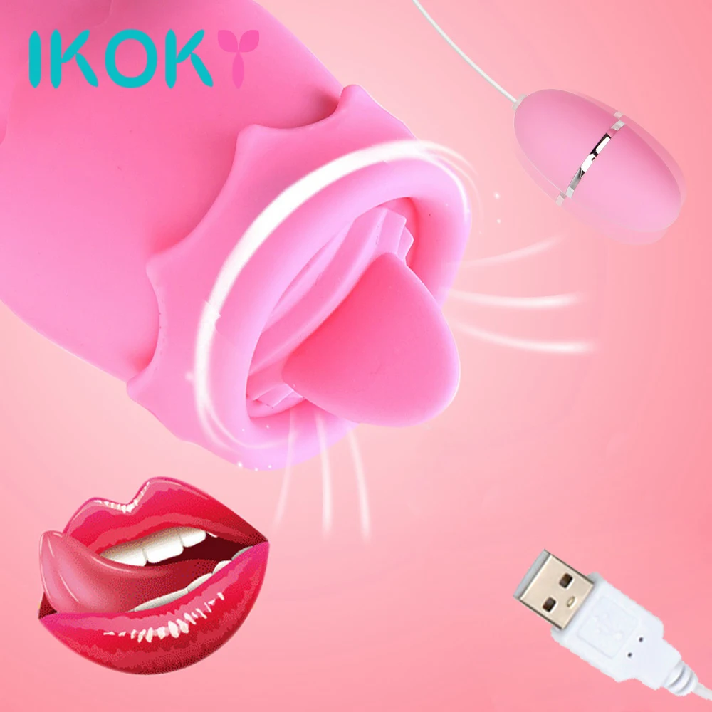 IKOKY Вибраторы для языка 11 режимов USB мощность вибрационное яйцо G-spot Массаж оральные ласки клитор стимулятор интимные игрушки для женщин