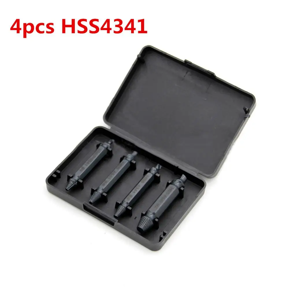 

4pcs Black Nitriding HSS Double-headed Broken Screw Extractor Stud Spanner Tool Opener Breakage Dismantling Tools Screwdriver