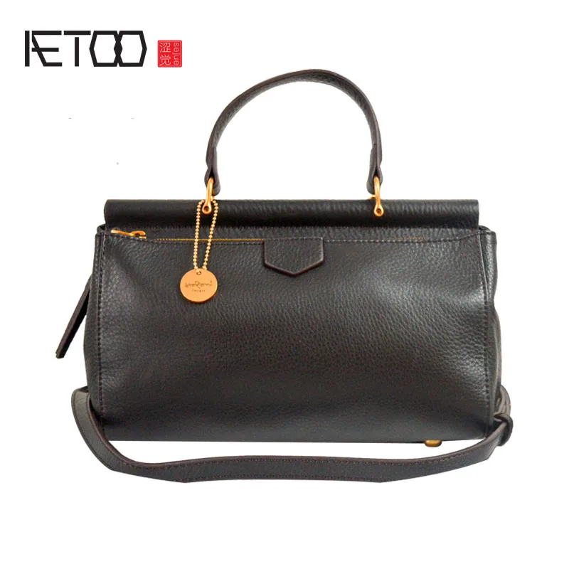 

AETOO 2017 autumn and winter new original first layer of leather handbag retro soft cowhide shoulder Messenger bag leather handb