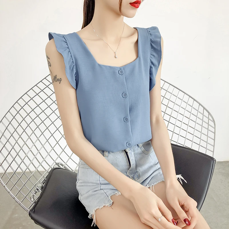 Beiyingni Summer Sleeveless Women Blouse Sexy Korean Chic New Arrival Work Wear Casual Hipster Tank Tops Ladies 5Colors OL Camis