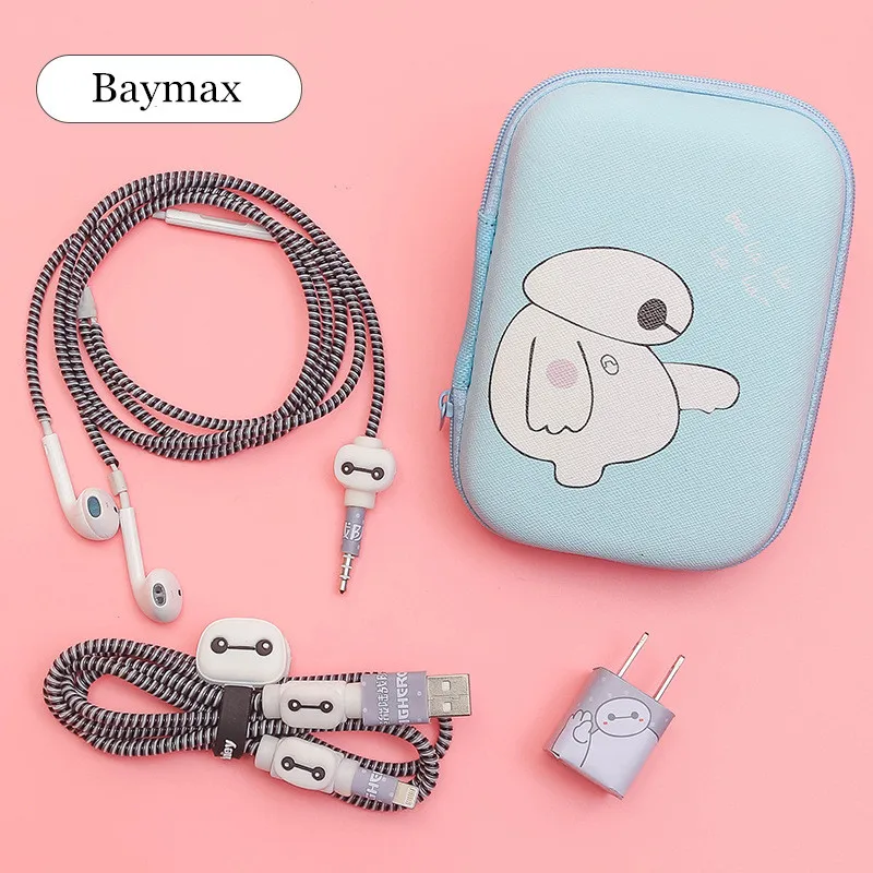 

Cute cartoon image data line protection set mobile phone line protection cover earphone winder for iphone5 5s 6 6p 6s 7 8 X XR