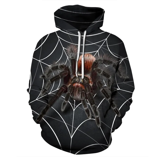 3D Spider Print Hoodies Man Hoody Sweatshirt Fashion Hip Hop Pullover