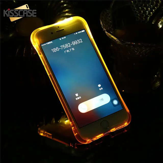 KISSCASE LED Call Light Case For iPhone 8 7 6 6S Plus Phone Cases