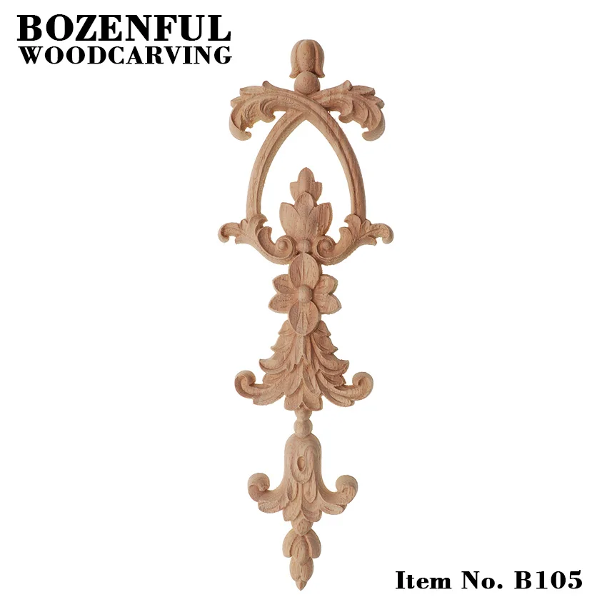 

Wooden applique European Style Woodcarving Decal Home Decoration Accessories Furniture Decor Carved Upright Vertical flower