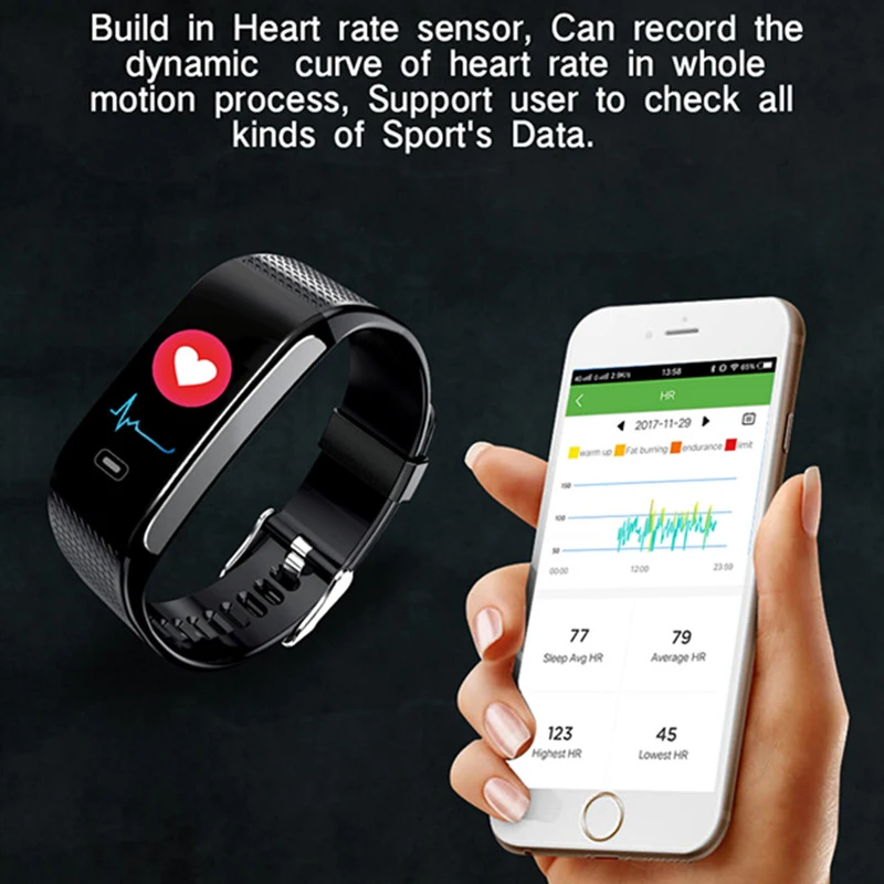 Greentiger CK18S Smart Band Blood Pressure Heart Rate Sport Smart Wristband Fitness Tracker Pedometer Smart Bracelet VS CK11S