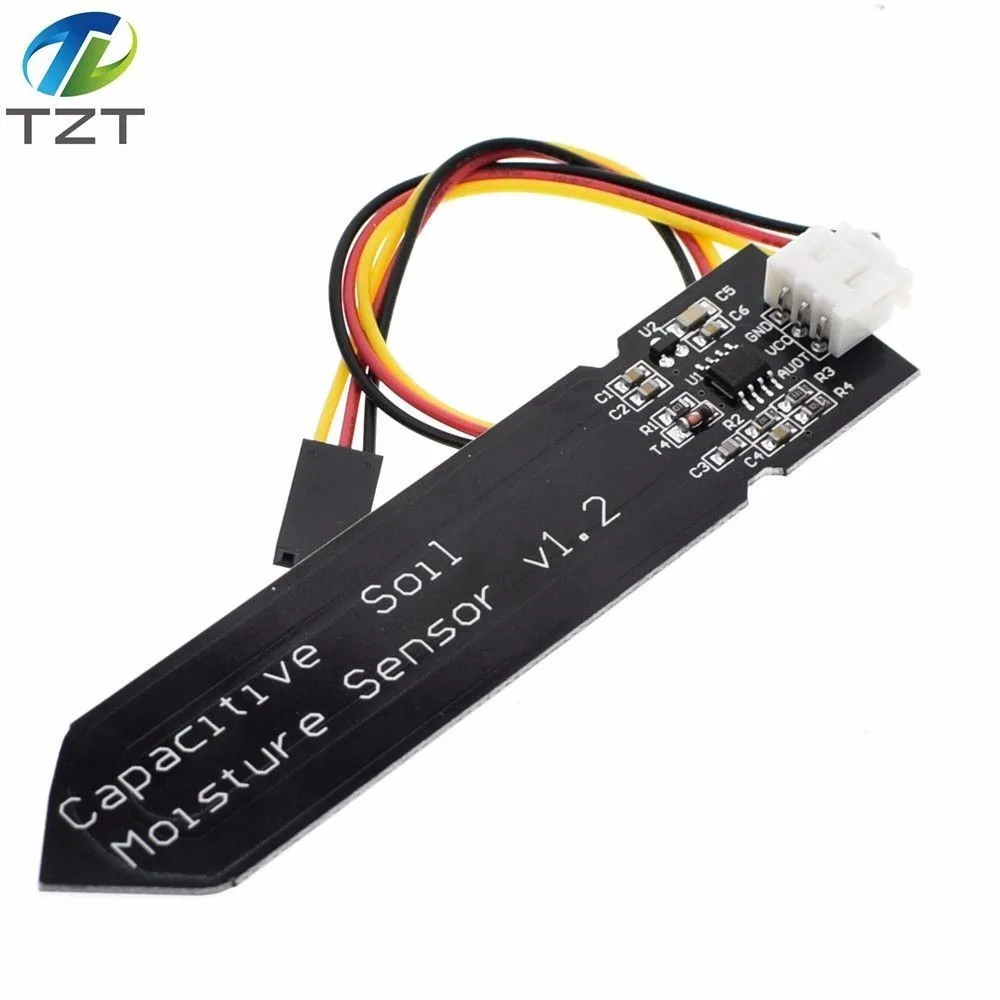 

Capacitive soil moisture sensor Corrosion Resistant wide voltage wire for arduino Analog Capacitive Soil Moisture Sensor V1.2