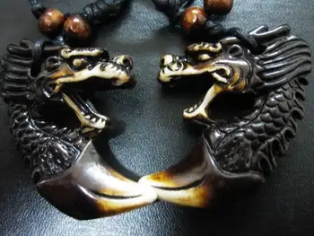 

FREE SHIPPING 10 PCS Vintage Men's Mythology Protective Dragon Biker Necklace