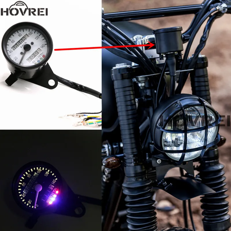 

new Universal Stainless Steel motorcycle Dual Odometer Speedometer Gauge Night Light LED Backlight Digital Motorbike Gauge