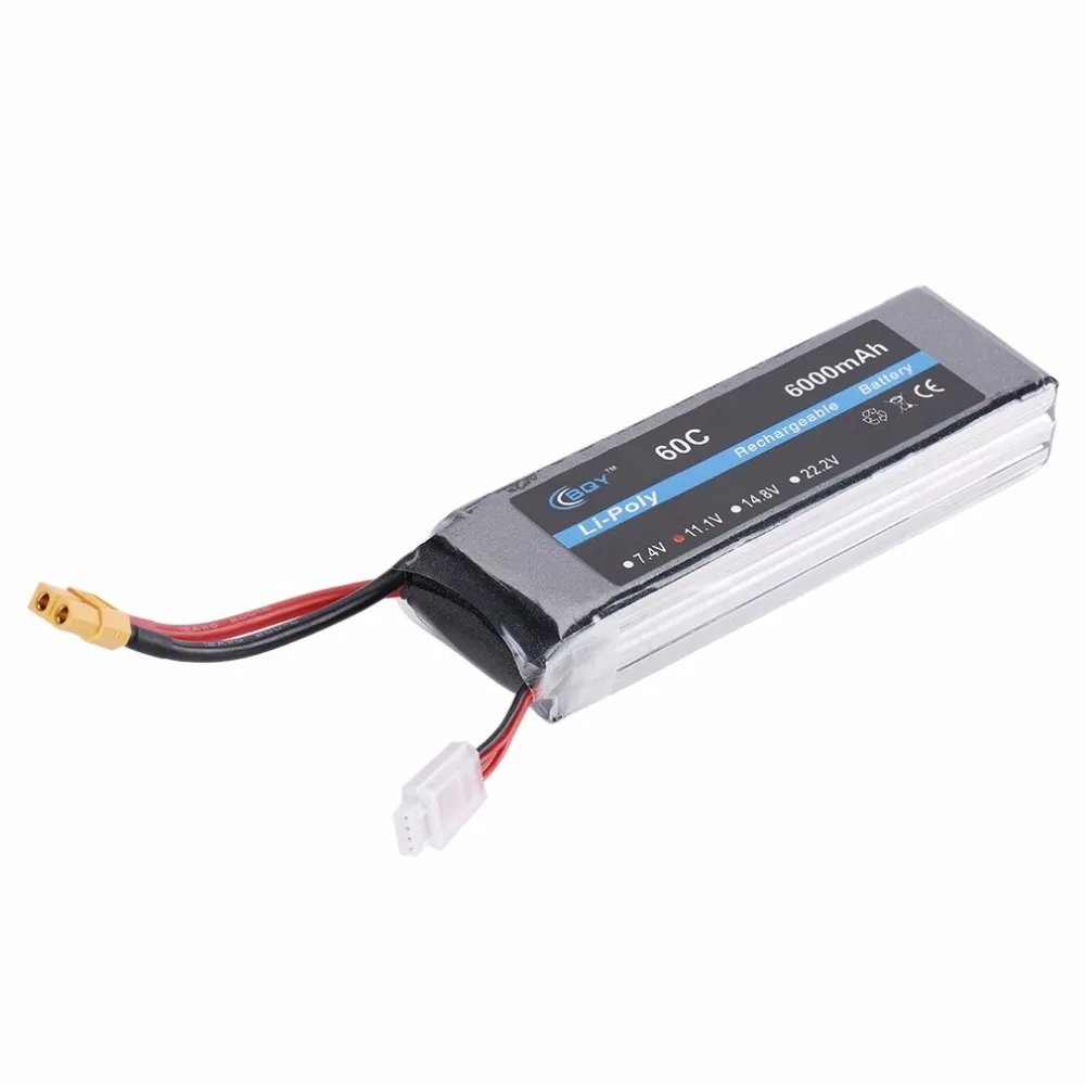 

1 adet 11.1 V 6000 mAh 60C/7.4 V 6000 mAh 60C XT60 Fis icin 3 S Lipo Pil ucak RC Drone Araba Tekne