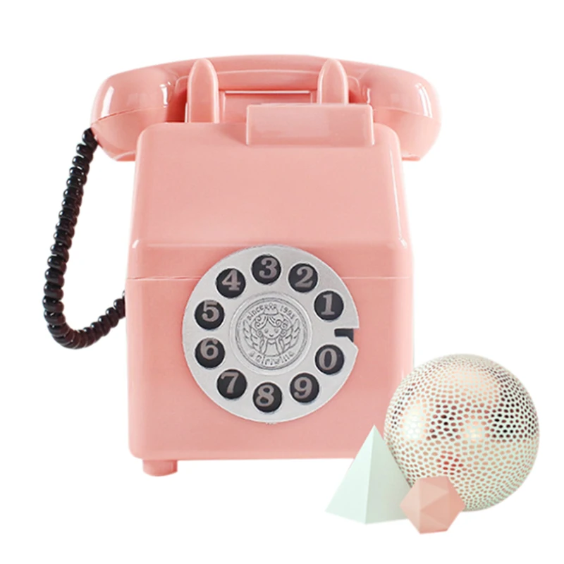 Pink SZS ретро телефон дети креативная копилка для монет Экономия большая Классическая Копилка домашний декор - Цвет: Pink