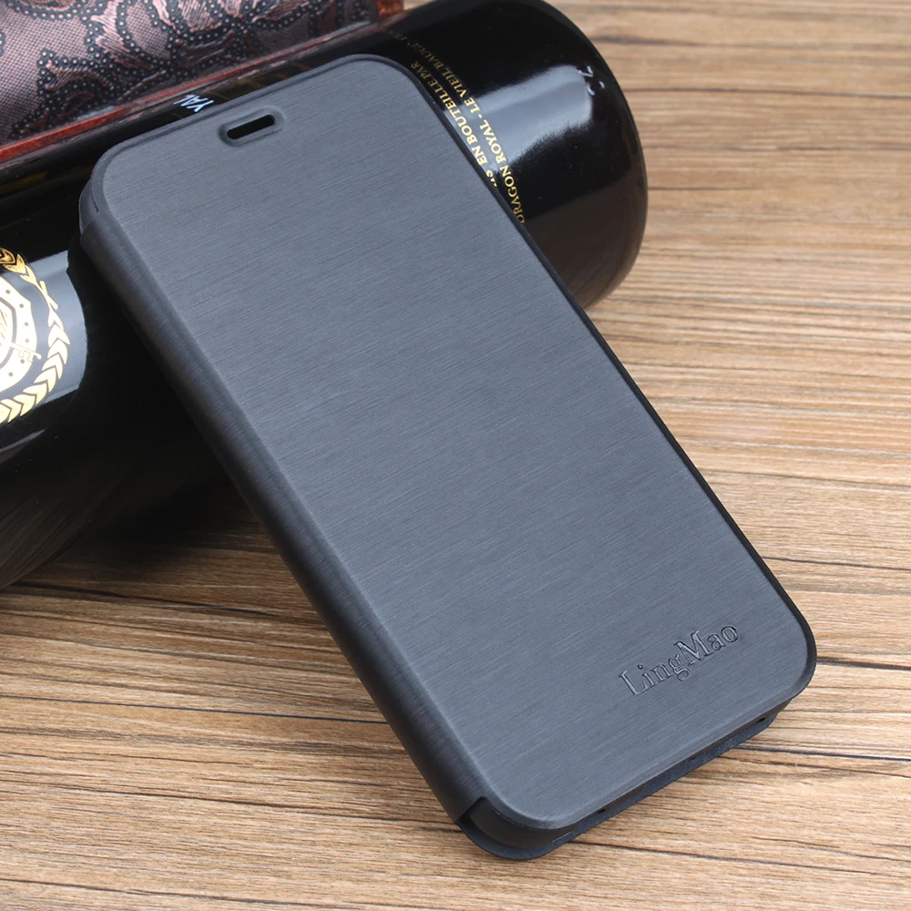 Флип-кожаный чехол для глобальной версии Nubia M2 Snapdragon 625 Octa Core 4 Гб ram 64 Гб rom Dual 5," Чехол для мобильного телефона с отпечатком пальца - Цвет: LR lasi Black