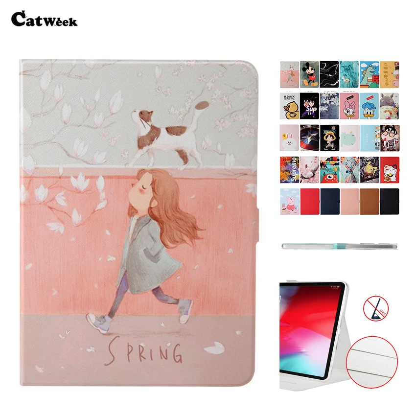 

Case For iPad Pro 12.9 2018 PU Leather Cover Smart Funda Slim Print Protect Stand For New iPad Pro 12.9'' 2018 Tablet Shell Skin