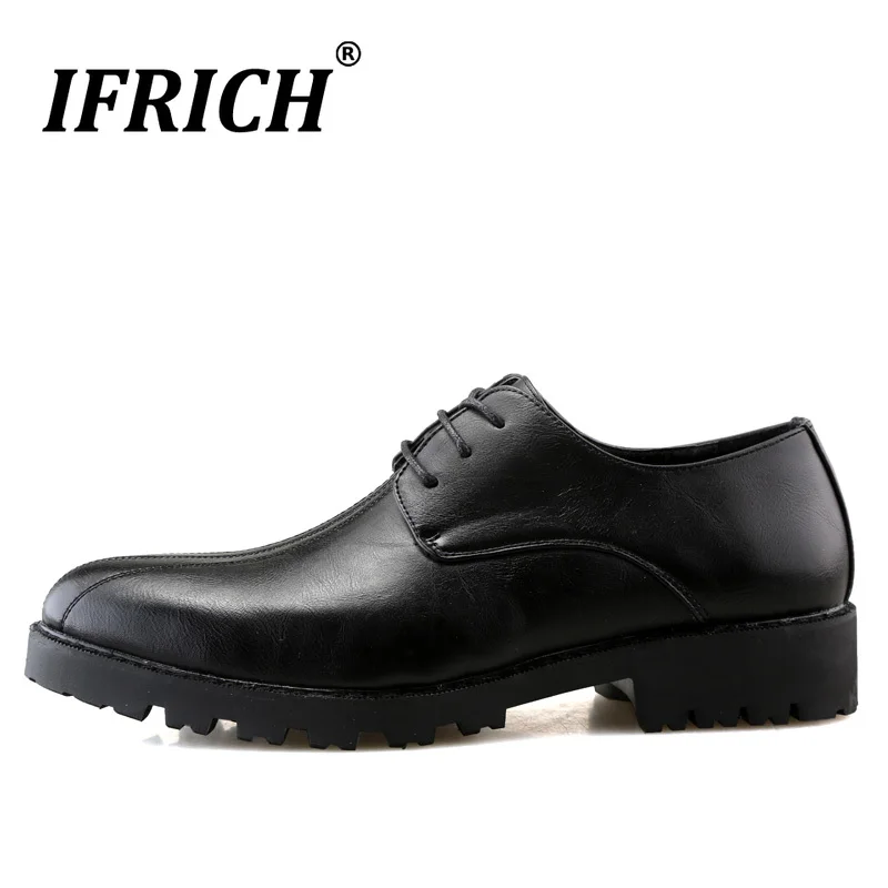 

Popular Men Youth Casual Shoes Formal Shoes Man In Big Size 38-43 Black Khaki Party Footwear For Mens Thick Soled Business Shoes