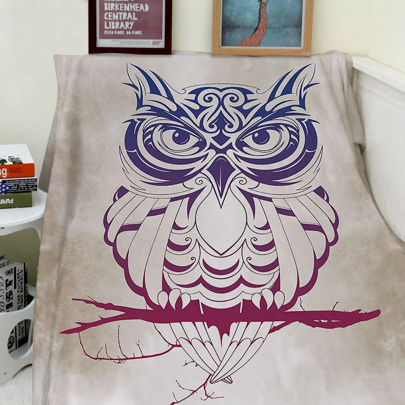 

Blanket Comfort Warmth Soft Cozy Air conditioning Easy Care Machine Wash Night Owl on Marsala