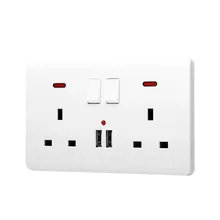 146 настенное гнездо питания стандарт Великобритании двойной usb переключатель управление розетка британского стандарта 2A настенное зарядное устройство разъем адаптера розетка мощность