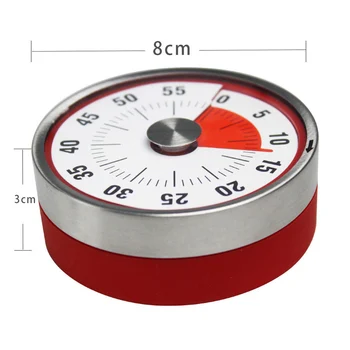 

Kitchen Timer Magnetic Mechanical Cooking Alarm Counter Clock Steel Manual Countdown Baking Reminder 669