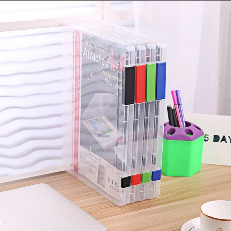 

DINIWELL A4 File Storage Box Clear Plastic Document Cases Desk Paper Organizers