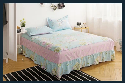 Новые постельные принадлежности хлопковый матрац, чехол Твин Полный размер королева 1 шт. кровать юбка с эластичной крышкой покрывало кроватный подзор - Цвет: 020