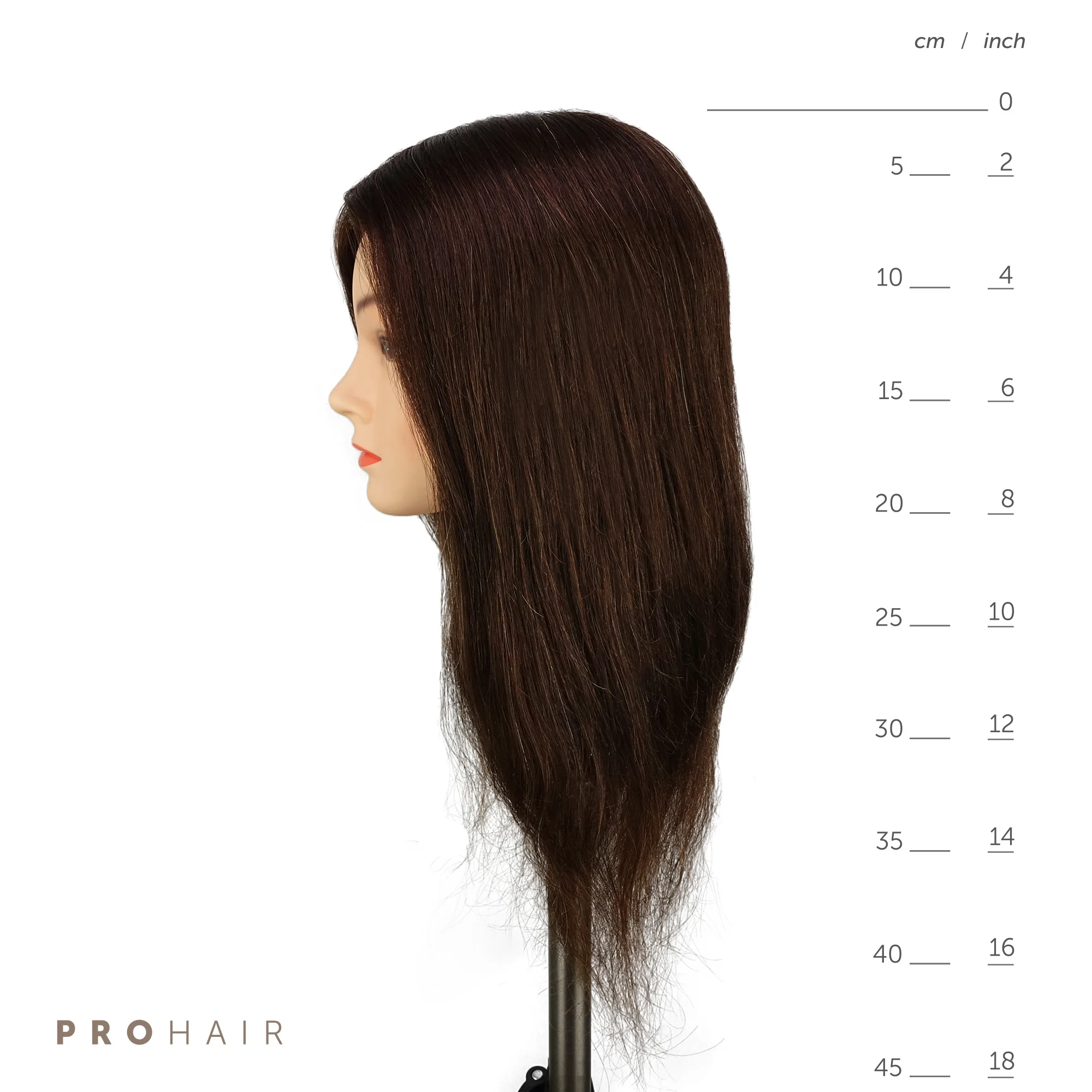 PROHAIR 45 см 18 '颼% человеческие волосы темно коричневый тренировочный головной