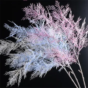 

18pcs Fake Soft Rime Effection Green Plant Plastic Greenery 15colors for Wedding Home Showcase Decorative Artificial Plants