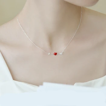 

New Arrivals 925 Sterling Silver Red Heart Necklaces & Pendants For Women Fashion sterling-silver-jewelry