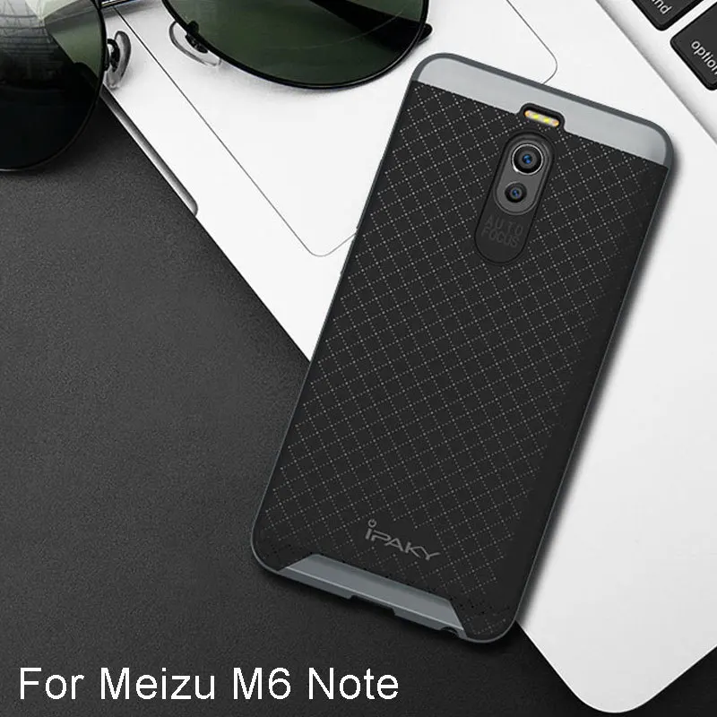 

Meizu M6 Note Case Cover Ipaky Case For Meizu M6 Luxury Silicone PC Hybrid Armor Back Cover For Meizu Note 6 M6 M 6 Phone Case