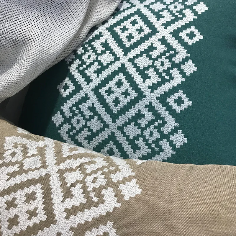 2019 Vintage Geometric Pillow Case For Chair Car Sofa European Simple Lumbar Pillow Cover Soft Simple Dustproof Cushion Cover