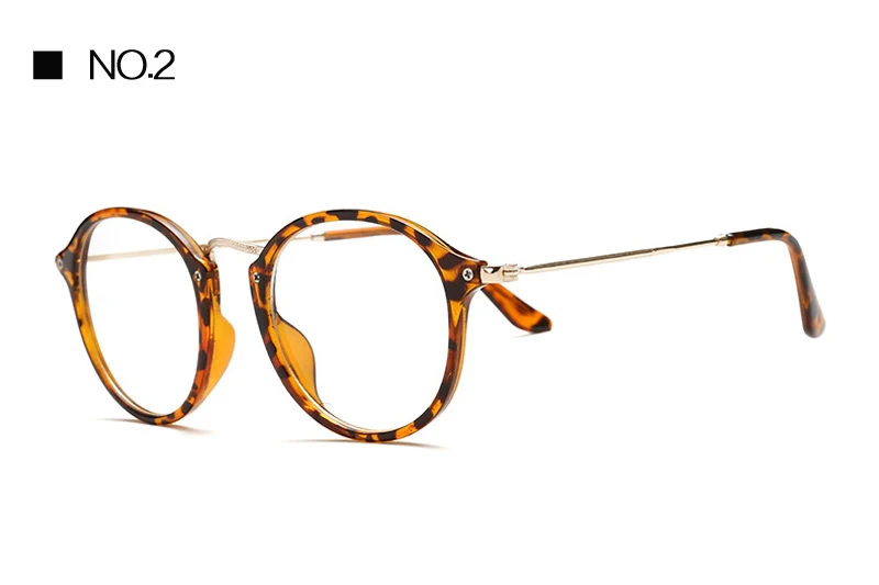 Классические винтажные прозрачные очки круглые унисекс очки ботаника оправа прозрачные очки lunette de vue de grau с коробкой - Цвет оправы: C2