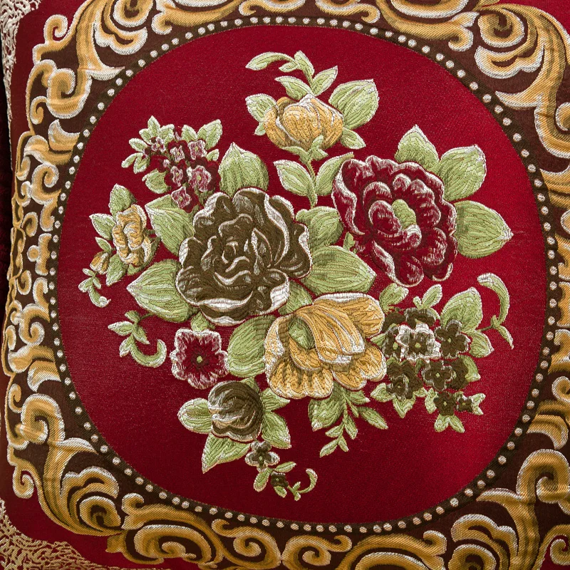 CURCYA винно-красная гостиная большая квадратная Декоративная Подушка Чехлы для дивана кресла европейские сладости форма круглая подушка, Чехлы Чехол