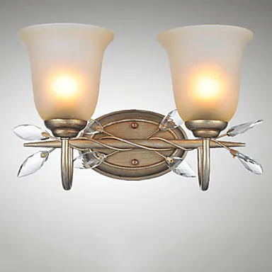 

Bronze Wall Sconce LED Crystal Wall Lamp Light With 2 Lights For Bedroom Home Lighting Free Shipping
