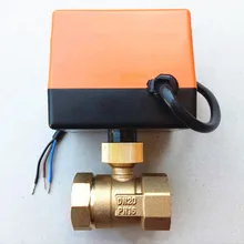 AC220V 2 Way 3-управление с помощью проводов Электрический шаровой кран, вентиляторный доводчик с водяным охлаждением воды электрический клапан, центрального кондиционирования воздуха, моторизованный клапан, J19075