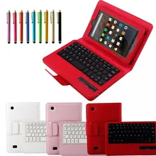 Beautiful Gift New Bluetooth Keyboard Folio Leather Case For 2015 Amazon Kindle Fire HD 7 Dec19