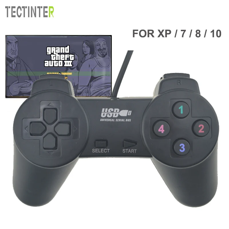 

For Win9X / 2000 / XP / 7 / 8 / 10 Controle Black Wired USB Gamepad Joystick Joypad Game Controller For Game Console