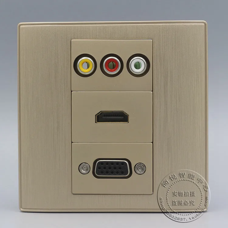 RCA AV Multimedia Audio & VGA & HDMI Socket Outlet Panel Faceplate Home