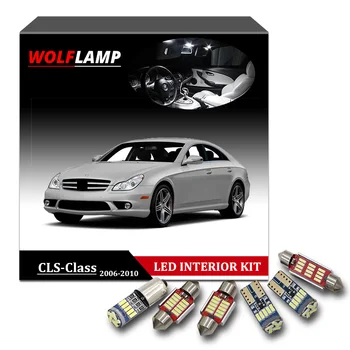 

Wolflamp 18Pcs Ice Blue Canbus LED Interior Car Lights For 2006-2010 Mercedes Benz CLS-Class Map Light Door Dome Lamp Plate Bulb