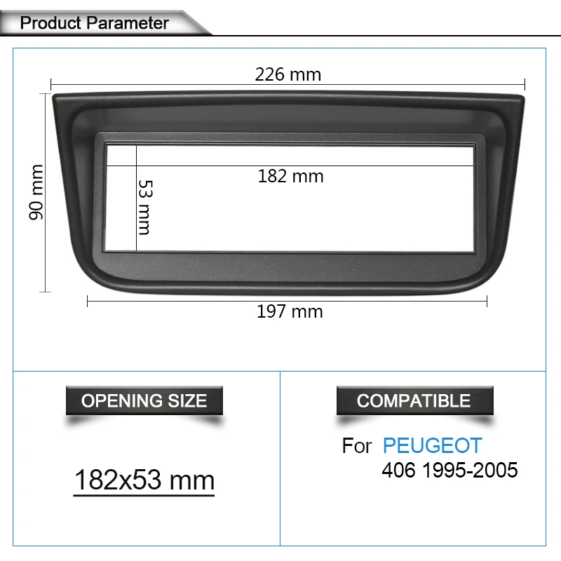 Один Din аудио фасции для peugeot 406 Стерео радио gps DVD панель приборной панели Установка отделка комплект рамки