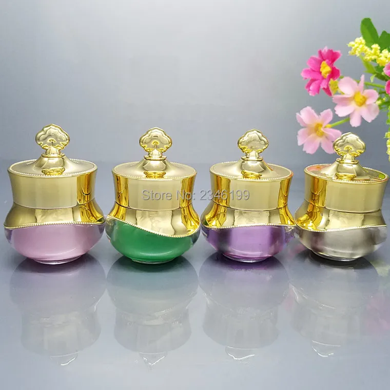 

30pcs 5g 10g 15g Colorful Acrylic Cream Jar Eye Cream Nail powder Lotion Bottles Empty Cosmetic Packaging Cosmetic Jar